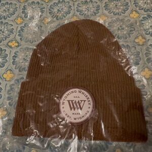 OS Wyoming Whiskey knit winter hat, brown, new in plastic.